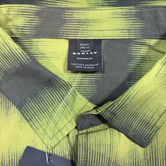 Oakley All Day RC Shirt Green Button Down Short Sleeve Stretch Mens Large NWT - Picture 3 of 7